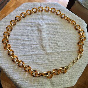 Vintage Gold & Tortoise Shell Round / Circle Link Belt